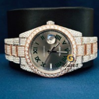 Montre de luxe VVS en acier inoxydable de haute qualité avec moissanite, verre personnalisé, analogique, diamant, mécanique, de plongée, vente en gros d'usine, style Hip Hop