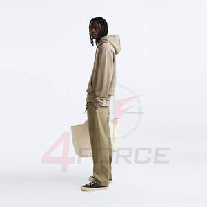 Sudadera Corta Cuadrada de Diseño Urbano para Hombre, 500 GSM, Felpa de Algodón, Ropa Casual de Calle, Corte Holgado, Sudadera Corta, OEM, Marca Privada - Product Image 3