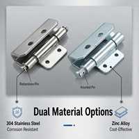 CL237 Stainless Steel Cabinet Hinge Detachable Barrel Hinge 2.5mm with Retaining Ring for Cabinet Door Metal Box Hardware