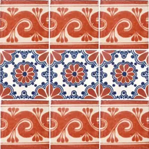 SET #110 Azulejos de arcilla de cerámica mexicanos hechos a mano Colección de nueve piezas Estilo TRADICIONAL MEXICANO DE México - Product Image 1