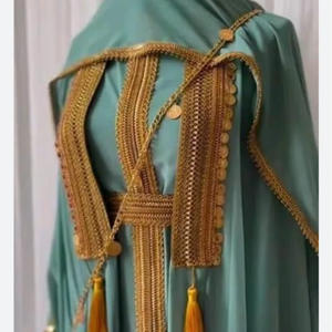Collection Eid Dubaï Abaya Femme 2026 Abaya élégante et modeste avec tissu de qualité supérieure et broderie dorée - Product Image 1