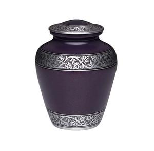 Urna de cremación de latón Vintage de 10,5 pulgadas, recuerdo de aluminio impreso para cenizas humanas, suministros funerarios elegantes - Product Image 3