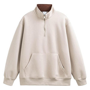 เสื้อฮู้ดแบบสวมศีรษะของผู้ชายซิป1/4แบบกำหนดเองเสื้อมีฮู้ดแบบรูดซิปเนื้อผ้าฝ้าย100% รุ่นเฮฟลีซใส่ได้ทั้งชายและหญิง - Product Image 5