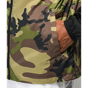 Vestes coupe-vent légères imprimées camouflage couleur bloquée pour hommes - Product Image 3