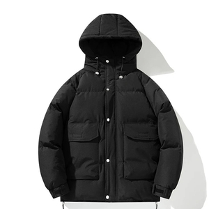 Veste d'hiver pour homme de haute qualité, tricotée, 90% duvet, à capuche, avec fermeture éclair épaisse tendance, respirante, imperméable - Product Image 3