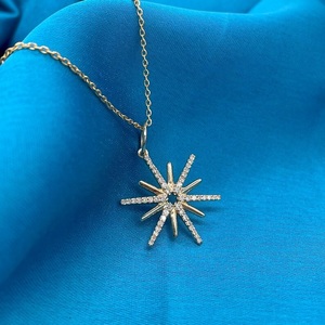 14k Star Lab Grown Diamant Pendentif Or Massif Dainty Lab Grown Diamant Collier De Mariage Femmes Collier Pour Anniversaire Bijoux - Product Image 2