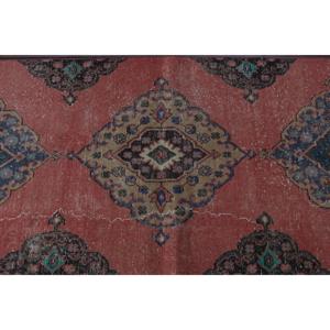 Vintage <b>Runner</b> Rug 2.6x11.6 ft (78x355 cm), Turkish <b>Red</b> Moroccan Rug - Product Image 4
