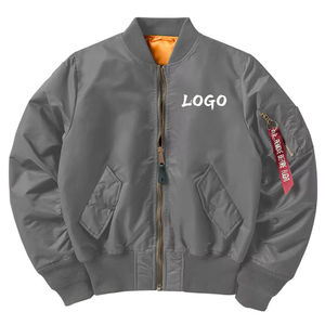 แจ็คเก็ตนักบิน MA-1 แบบสปริง/ออทั่ม สกรีนโลโก้ตามสั่ง ผลิตจากโรงงาน กันลม กันน้ำ เหมาะสำหรับกิจกรรมกลางแจ้ง แจ็คเก็ตบอมเบอร์สำหรับผู้ชาย - Product Image 4