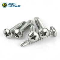 Sekrup Baja Tahan Karat LEKON DIN 7504N 410 Ulir Kanan Kepala Pan Self-Drilling Parafuso untuk Kayu & Logam