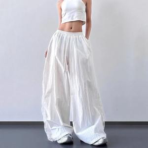 Vintage Cargo Causal Baggy Wide Leg Pants for <b>Women</b> Female Fashion Patchwork Lace Parachute <b>Trousers</b> <b>Summer</b> Streetwear - Product Image 5