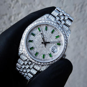 Bling Bling entièrement glacé montre laboratoire cultivé diamant acier inoxydable ultime buste vers le bas montre mécanique pour hommes - Product Image 4