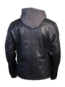 Chaqueta de Piel de Oveja Negra para Hombre, con Capucha Desmontable, Ecológica, Transpirable, Estilo Motociclista, Abrigo Cálido de Invierno, Ropa Exterior Informal - Product Image 6