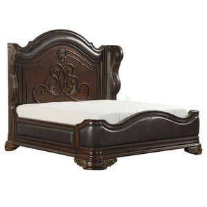 Cadre en bois de lit à panneaux d'époque victorienne - Product Image 1