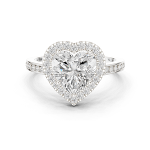 Bague en diamant avec cœur en moissanite 14K pour femme - Product Image 3