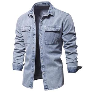 <b>Men's</b> Denim Jean <b>Jacket</b> Casual Outwear Spring Autumn Denim Button up Coat Oversize Denim <b>Jacket</b> <b>for</b> <b>Man</b> - Product Image 1