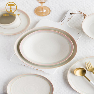 ชามเซรามิกทรงตื้นขนาด 7/8.5 นิ้ว ขอบไล่เฉดสี ขนาด 18-21.7 ซม. สำหรับร้านอาหารไทยและเอเชีย - Product Image 5