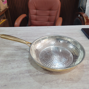 Pure Brass Fry <b>Pan</b> With Lid Gold Finished For Home Kitchen Cookware Stovetop Cooking <b>Pan</b> Durable Frying <b>Pans</b> - Product Image 6