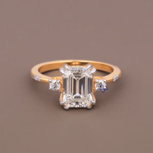 แหวนหมั้นเพชรเม็ดเดี่ยว2.55กะรัตสำหรับผู้หญิงแหวนเพชรโมอิส14KT สีเหลืองทอง - Product Image 1
