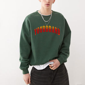 Sudadera básica de mezcla de algodón 100% de cuello redondo de alta calidad para hombres Sudadera cómoda y elegante de gran tamaño con hombros caídos para hombres - Product Image 1