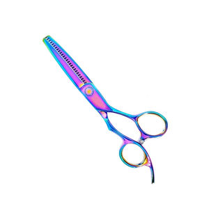 กรรไกรตัดผมสเตนเลสสีรุ้งพร้อมที่วางนิ้วปรับได้ - Product Image 2