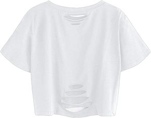 Chemise courte pour femmes, logo personnalisé, haut court à manches courtes pour vêtements de rue, tenues d'été de yoga et fourniture de vêtements de style de vie - Product Image 2