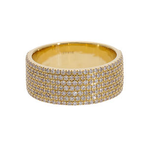 Anillo de Banda Ancha de Oro de 14K con Diamante CVD Cultivado en Laboratorio, Chapado en Rodio, Certificado IGI, Corte Brillante, Anillo de Lujo para Mujer - Product Image 5