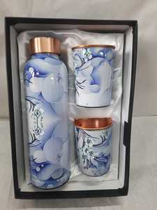 Top Strong Handcrafted Copper <b>Bottle</b> with <b>Glass</b> Set with Smooth Finish and Food Safe Inner Wall for Kitchen and Travel Purpose - Product Image 4