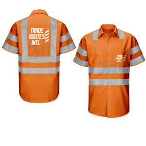Customizable Industrial Worker Uniform Set Bib <b>Overall</b> Button-Up Shirt Crew Necks <b>Waterproof</b> Polyester Protective Workwear 100% - Product Image 4