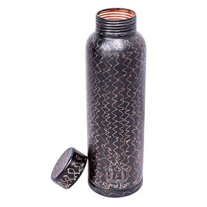 Nuevo diseño de botella de agua de cobre puro 2023 con acabado táctil plateado para Ayurveda, gimnasio en casa, yoga - Product Image 6