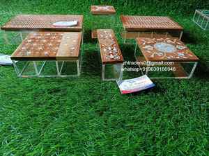 Grand coffret cadeau en acrylique de style festif avec couvercle en bois incrusté de nacre de qualité supérieure pour une décoration intérieure élégante et des cadeaux de saison - Product Image 2