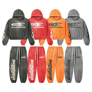 Men Women Contrast <b>Stitch</b> Tracksuit Bold Seam Detail <b>Hoodie</b> Tapered Jogger Pants Set Modern Activewear Outfit - Product Image 1