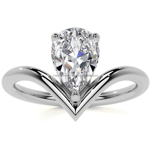 Gorgeous Pear Cut Moissanite Diamond <b>Solitaire</b> <b>Ring</b> with Freshwater Pearl Prong Setting Constellation Shape 925 <b>Silver</b> Plating - Product Image 5