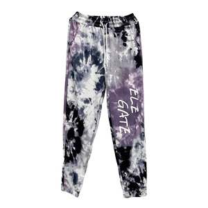 Pantaloni Jogger a Vita Alta con Cinturino Regolabile, Tie-Dye, Traspiranti e Leggeri, Stile Hip Hop, Motivo Formale Intrecciato per Ufficio e Tempo Libero - Product Image 1