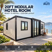Villa de vacances panoramique exclusive en conteneur préfabriqué extensible de 20 pieds pour hôtel côtier et retraite en bord de mer