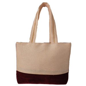 Bolso de Mano de Yute Trenzado para Mujer, Asas de Cuero Genuino, Ligero, Duradero, Impresión Serigrafiada Promocional, Perfecto para Uso Diario - Product Image 1