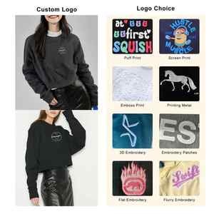 Sudaderas transpirables antiarrugas para mujer, sudaderas con capucha, tasa de fábrica, oferta a granel, logotipo personalizado, ropa de calle de gran tamaño - Product Image 2