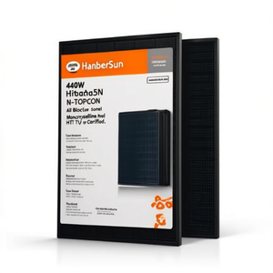 Panneau solaire monocristallin HJT HanerSun 440W HItouch5N bifacial N-TOPCon tout noir certifié TUV - Product Image 2