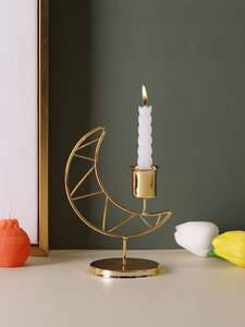 Elegant iron metal <b>tealight</b> <b>candle</b> holder 6 glass cups multilevel stand for wedding table centerpiece home festival decor gift - Product Image 6