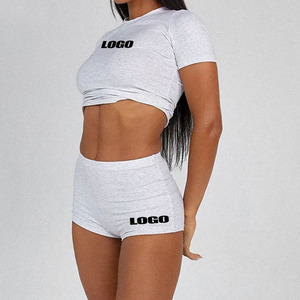 Nouveau short de sport deux pièces multicolore imprimé en usine pour dames doux ensemble de vêtements pour femmes - Product Image 2