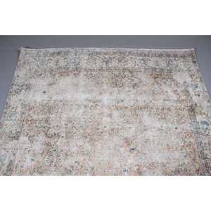 Alfombra Turca Vintage Grande de 5.7x9.9 pies, Alfombra con Borde Azul de Lana - Product Image 5