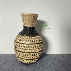 PRODUCTO MÁS VENDIDO, Jarrones de Pasto Marino, Decoración, Jarrón para Flores Secas, Mesa, Decoración Nórdica de Bambú y Madera para el Hogar, Decoración de Habitaciones, Ecológico - Product Image 6