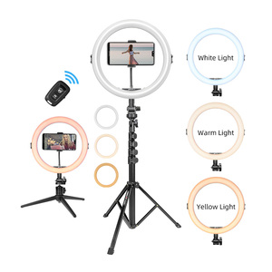 Anillo de luz de 18 pulgadas con trípode de piso y soporte de escritorio Luz circular LED con soporte para teléfono - Product Image 2