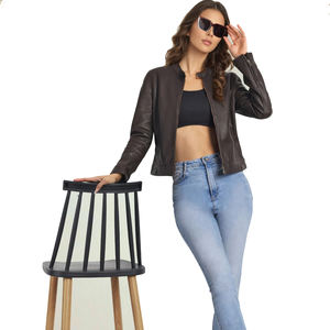 Veste en cuir véritable pour femmes personnalisée | Vêtements d'extérieur de qualité supérieure pour dames | Manteau de mode Slim Fit | Fournisseur en gros OEM ODM - Product Image 2