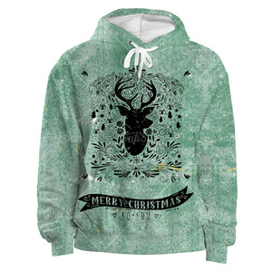 Vente en gros pas cher dernier style personnalisé de haute qualité cordon hommes sweats à capuche de noël 100% coton thermique sweats à capuche de noël - Product Image 4