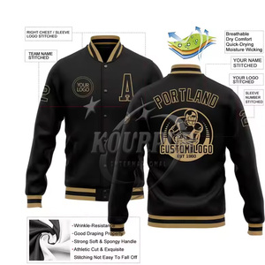 Logo personnalisé Veste de sport universitaire pour hommes à manches longues Baseball Letterman avec col montant Matériau 100% coton - Product Image 2