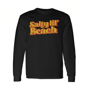 Camiseta Vintage Retro de los 70, Estilo Salty Lil' Beach, Linda Camiseta de Verano de Manga Larga para Vacaciones, Camiseta Promocional Linda Vintage Retro de los 70 - Product Image 2