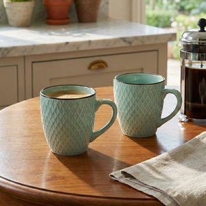 Juego de 2 Tazas de Té de Cerámica Verde Mar para Regalos - Product Image 2