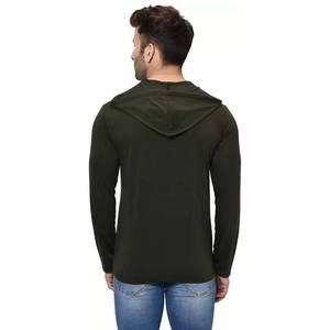 Camiseta con capucha de manga larga de verano para hombre de algodón con mangas completas al por mayor - Product Image 2