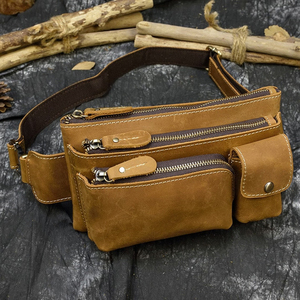 Bolso de Pecho de Cuero Genuino Marrón Personalizable Estilo Vintage, Bandolera Unisex Hecha a Mano para Uso Diario - Product Image 5