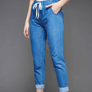 Conception de logo personnalisée, pantalon en jean pour femmes à séchage rapide, vêtements décontractés, pantalon en jean pour femmes de haute qualité - Product Image 2